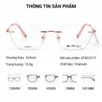 Kính không gọng Exfash EF85251T Titanium chính hãng