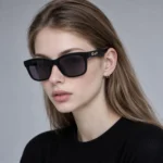Kính mát Exfash EF16724 dáng vuông gọng đen TR90 thời trang Unisex
