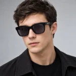 Kính mát Exfash EF16724 dáng vuông gọng đen TR90 thời trang Unisex