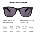 Kính mát Exfash EF16724 dáng vuông gọng đen TR90 thời trang Unisex