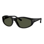 Kính Mát Ray-Ban 0RB2228 chính hãng Luxottica gọng đen bóng tròng xanh dáng đa giác