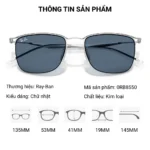 Thông tin kích thước kính mát Ray-Ban 0RB8550 size 53-19-145mm