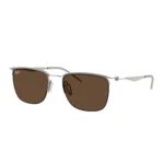 Kính mát Ray-Ban 0RB8550 gọng bạc phối tròng màu nâu