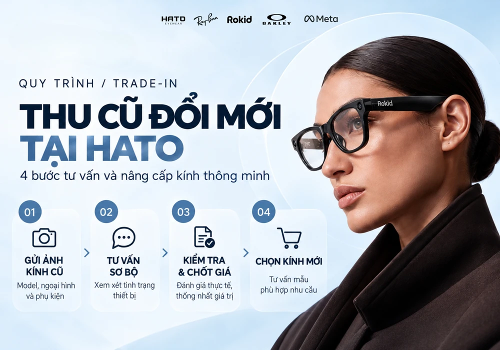 Thu cũ đổi mới kính thông minh Ray-Ban Meta, Rokid, Oakley Meta tại HATO Eyewear